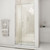 DreamLine Unidoor 38-39 in. W x 72 in. H Frameless Hinged Shower Door with Support Arm in Brushed Nickel
