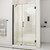 DreamLine Unidoor 43-44 in. W x 72 in. H Frameless Hinged Shower Door with Support Arm in Satin Black