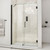 DreamLine Unidoor 49-50 in. W x 72 in. H Frameless Hinged Shower Door with Support Arm in Brushed Nickel
