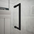 DreamLine Unidoor 36-37 in. W x 72 in. H Frameless Hinged Shower Door with Shelves in Satin Black