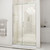 DreamLine Unidoor 48-49 in. W x 72 in. H Frameless Hinged Shower Door with Shelves in Brushed Nickel