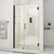 DreamLine Unidoor 47-48 in. W x 72 in. H Frameless Hinged Shower Door with Shelves in Satin Black