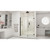 DreamLine Unidoor 57-58 in. W x 72 in. H Frameless Hinged Shower Door with Shelves in Satin Black