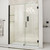 DreamLine Unidoor 58-59 in. W x 72 in. H Frameless Hinged Shower Door with Shelves in Satin Black