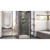 DreamLine Flex 36 in. D x 36 in. W x 74 3/4 in. H Semi-Frameless Pivot Shower Door in Chrome with Center Drain Biscuit Base