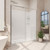 DreamLine Flex 36 in. D x 60 in. W x 76 3/4 in. H Semi-Frameless Shower Door in Chrome with Left Drain White Base and Backwalls