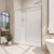 DreamLine Flex 36 in. D x 36 in. W x 76 3/4 in. H Semi-Frameless Shower Door in Brushed Nickel with White Base and Backwalls