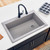 Ruvati 33 x 22 inch epiGranite Drop-in Topmount Granite Composite Single Bowl Kitchen Sink - Urban Gray - RVG1033GR