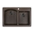 Ruvati 33 x 22 inch epiGranite Undermount or Drop-in Granite Composite Double Bowl Kitchen Sink - Espresso Brown - RVG1344ES