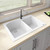 Ruvati 33 x 22 inch epiGranite Dual-Mount Granite Composite Double Bowl Kitchen Sink - Arctic White - RVG1344WH