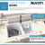Ruvati 33 x 22 inch epiGranite Dual-Mount Granite Composite Double Bowl Kitchen Sink - Arctic White - RVG1344WH