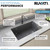 Ruvati 32 x 19 inch epiGranite Undermount Granite Composite Single Bowl Kitchen Sink – Urban Gray – RVG2033UG