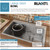 Ruvati 33 x 22 Drop-in Topmount 16 Gauge Zero Radius Stainless Steel Kitchen Sink Single Bowl - 1 hole - RVH8000