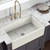 Ruvati 33 x 20 inch Fireclay Reversible Farmhouse Apron-Front Kitchen Sink Single Bowl - Biscuit - RVL2300BS