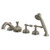 Kingston Brass Three Handle Roman Tub Filler Faucet with Hand Shower - Brushed Nickel KS33385AL