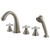 Kingston Brass Three Handle Roman Tub Filler Faucet with Hand Shower - Brushed Nickel KS23685PX