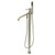 Kingston Brass Single Handle Floor Mount Roman Tub Filler Faucet with Hand Shower - Brushed Nickel - KS8138DL