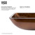 VIGO VGT1600 18" Rectangular Russet Glass Vessel Bathroom Sink Set With Linus Vessel Faucet In Antique Rubbed Bronze