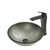 Vigo Simply Silver Glass Vessel Bathroom Sink Set With Blackstonian Vessel Faucet In Matte Black - 16 1/2 inch