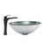 Vigo Simply Silver Glass Vessel Bathroom Sink Set With Blackstonian Vessel Faucet In Matte Black - 16 1/2 inch