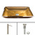 Vigo VGT513 Rectangular Copper Glass Vessel Bathroom Sink Set With Duris Vessel Faucet In Brushed Nickel