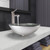 Vigo VGT1062 Simply Silver Glass Vessel Bathroom Sink Set With Milo Vessel Faucet In Brushed Nickel