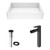 Vigo Magnolia Matte Stone Vessel Bathroom Sink Set With Amada Faucet In Matte Black - 21 1/4 x 13 7/8 inches