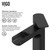 Vigo Magnolia Matte Stone Vessel Bathroom Sink Set With Amada Faucet In Matte Black - 21 1/4 x 13 7/8 inches