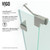 Vigo VG6042BNCL48 Pirouette Adjustable Frameless Pivot Shower Door with Brushed Nickel Hardware