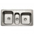 Hamat EDITION Topmount 41 5/16" X 22" Triple Bowl Kitchen Sink & Strainer - Stainless Steel