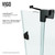 Vigo 36-42 in. W x 72 in. H Pirouette Adjustable Frameless Pivot Shower Door with Matte Black Hardware