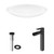 Vigo Wisteria Matte Stone Vessel Bathroom Sink Set With Amada Faucet In Matte Black - 23 1/8 inch