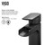 Vigo Wisteria Matte Stone Vessel Bathroom Sink Set With Amada Faucet In Matte Black - 23 1/8 inch