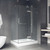 Vigo 32 in. L x 40 in. W x 79 in. H Monteray Frameless Shower Enclosure With Right Drain Base and with Brushed Nickel Hardware