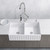 VIGO VG15474 All-In-One 36" Matte Stone Double Bowl Farmhouse Sink Set With Zurich Faucet In Stainless Steel, Two Strainers And Soap Dispenser