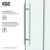 Vigo VG6081CHCL4874 Rochelle 48X74 Adjustable Frameless Hinged Shower Door In Chrome