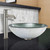 Vigo VGT838 Simply Silver Glass Vessel Bathroom Sink Set With Seville Vessel Faucet In Brushed Nickel