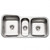 Hamat GOURMET 39-13/16" X 20 3/16" Undermount Triple Bowl Kitchen Sink & Strainer - Stainless Steel