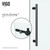 Vigo VG6051MBCL48WR Winslow Frameless Sliding Door Shower Enclosure With Right Drain Base and with Matte Black hardware