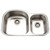 Hamat 32 1/2" X 20-11/16" Undermount 70/30 Double Bowl Kitchen Sink & Strainer - Stainless Steel