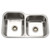 Hamat CLASSIC 31 1/2" X 20 3/16" Undermount 60/40 Double Bowl Kitchen Sink & Strainer - Stainless Steel