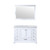 Lexora Dukes 48 Inch White Single Vanity Cabinet, White Carrara Marble Top, White Square Sink and 46 Inch Mirror