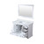 Lexora Dukes 48 Inch White Single Vanity Cabinet, White Carrara Marble Top, White Square Sink and 46 Inch Mirror