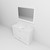 Lexora Dukes 48 Inch White Single Vanity Cabinet, White Carrara Marble Top, White Square Sink and 46 Inch Mirror