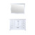 Lexora Dukes 48 Inch White Single Vanity Cabinet, no Top and 46 Inch Mirror