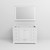Lexora Dukes 48 Inch White Single Vanity Cabinet, no Top and 46 Inch Mirror