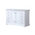 Lexora Dukes 48 Inch White Single Vanity, White Carrara Marble Top, White Square Sink and no Mirror
