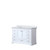 Lexora Dukes 48 Inch White Single Vanity Cabinet, White Carrara Marble Top, White Square Sink and no Mirror