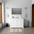 Lexora Dukes 48 Inch White Single Vanity Cabinet, White Carrara Marble Top, White Square Sink and no Mirror