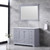 Lexora Dukes 48 Inch Dark Grey Single Vanity, White Carrara Marble Top, White Square Sink and 46 Inch Mirror